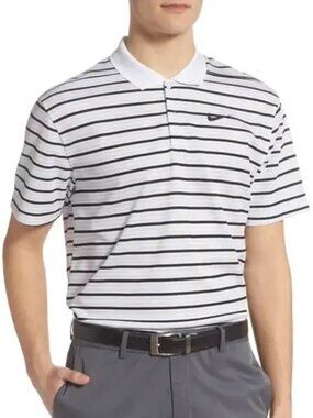 Nike Dri-FIT Victory Golf Polo – White/Pure Platinum/Black - Men’s (L)